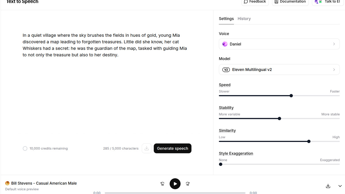 ElevenLabs voice AI platform screenshot