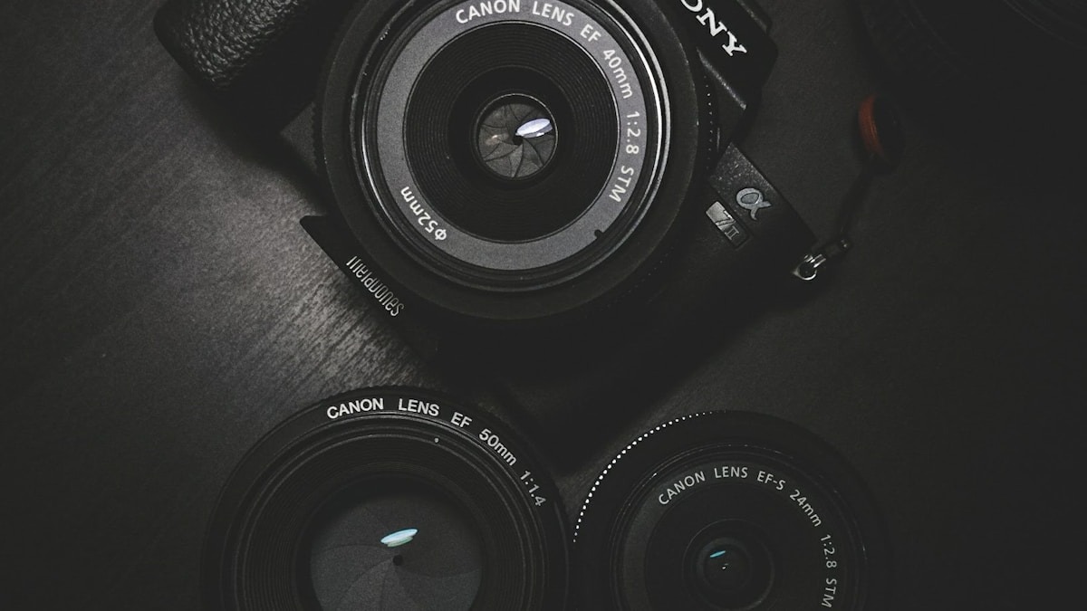 Photography equipment showing how different lenses capture at different resolutions