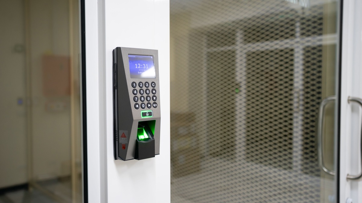 Modern fingerprint scanner used for secure access control