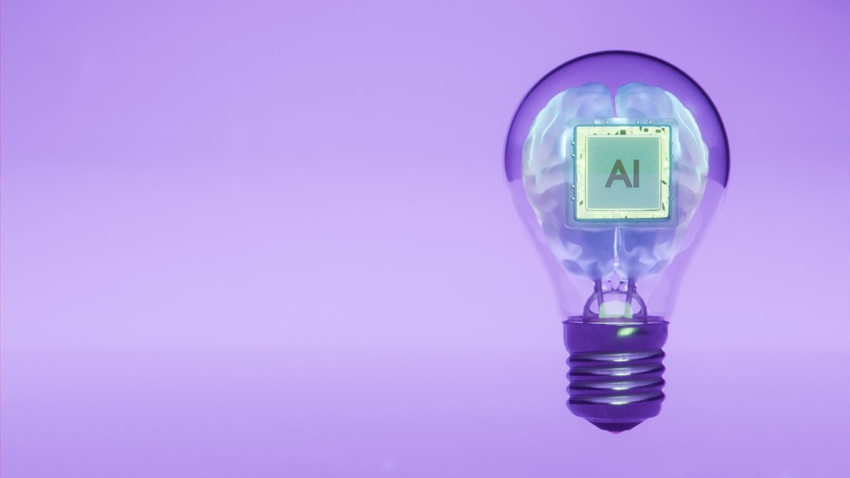 An AI brain inside a lightbulb - representing multimodal intelligence