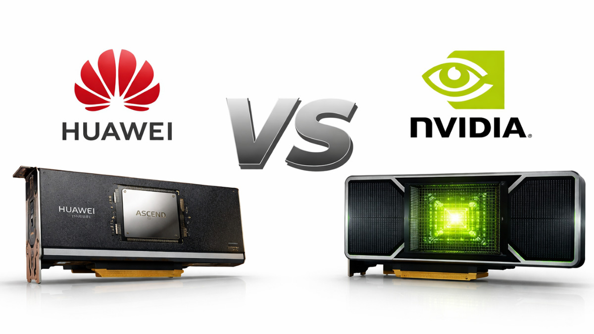 Huawei Atlas 350 accelerator vs NVIDIA H20 comparison chart from Huawei's announcement