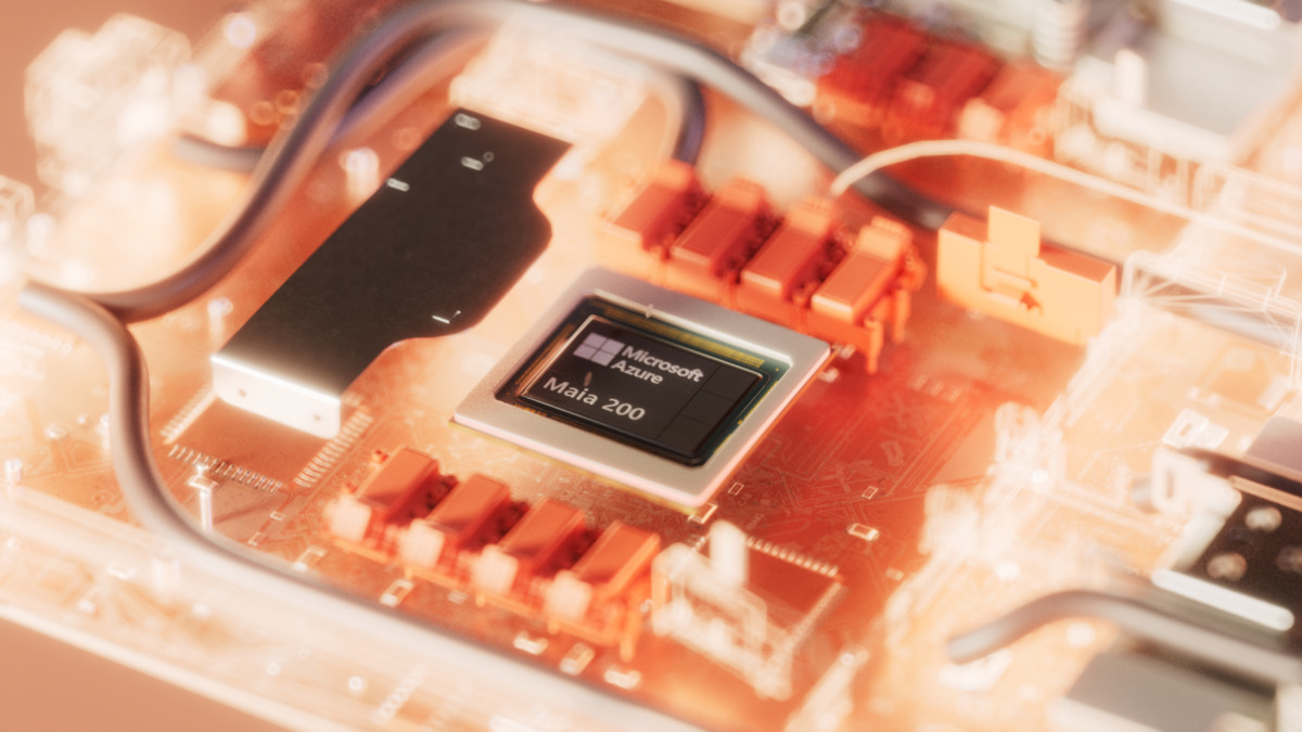 Maia 200 die shot showing chip architecture