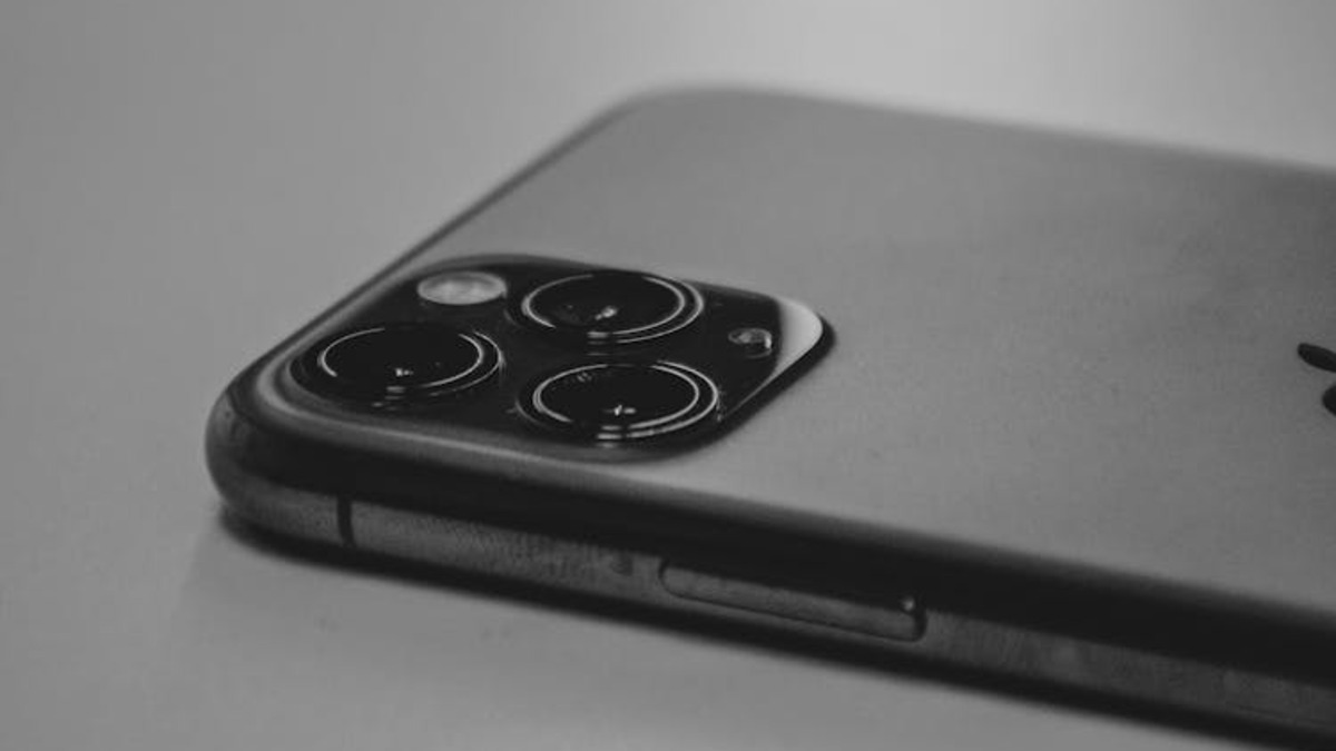 Close-up of smartphone camera lens showing precision optics