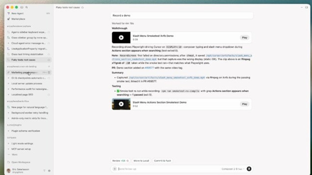 Cursor 3.0 unified workspace showing agents running across repos and environments