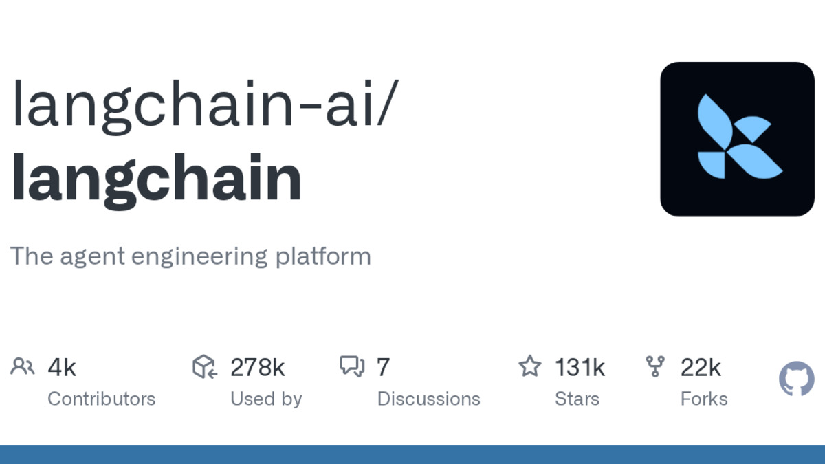 LangChain GitHub repository with 100k+ stars