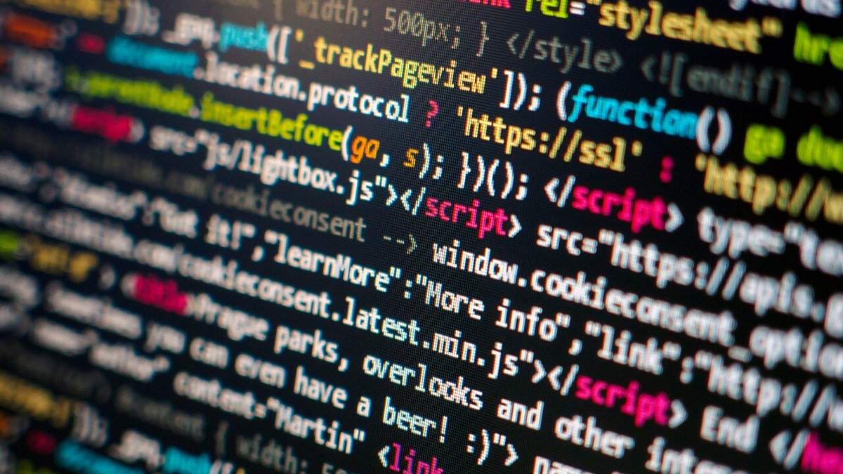 Close-up of colorful syntax-highlighted source code on a computer screen