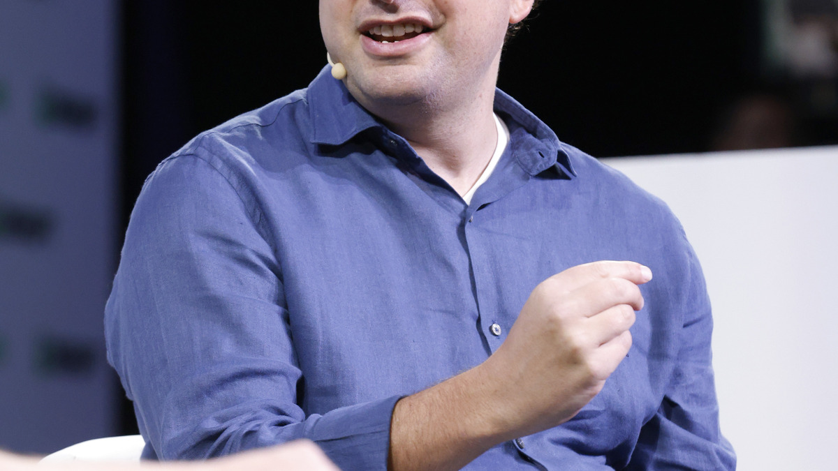 Dario Amodei speaking at TechCrunch Disrupt 2023