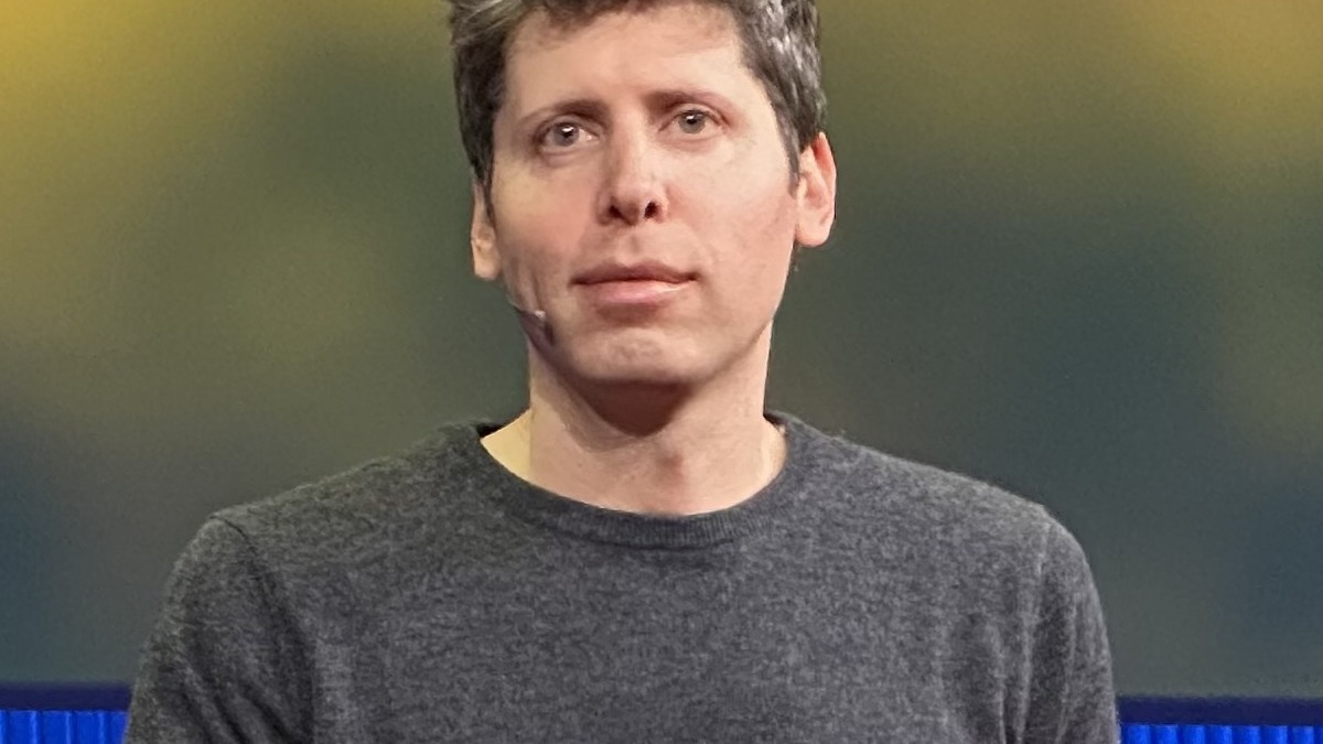 Sam Altman speaking at a conference