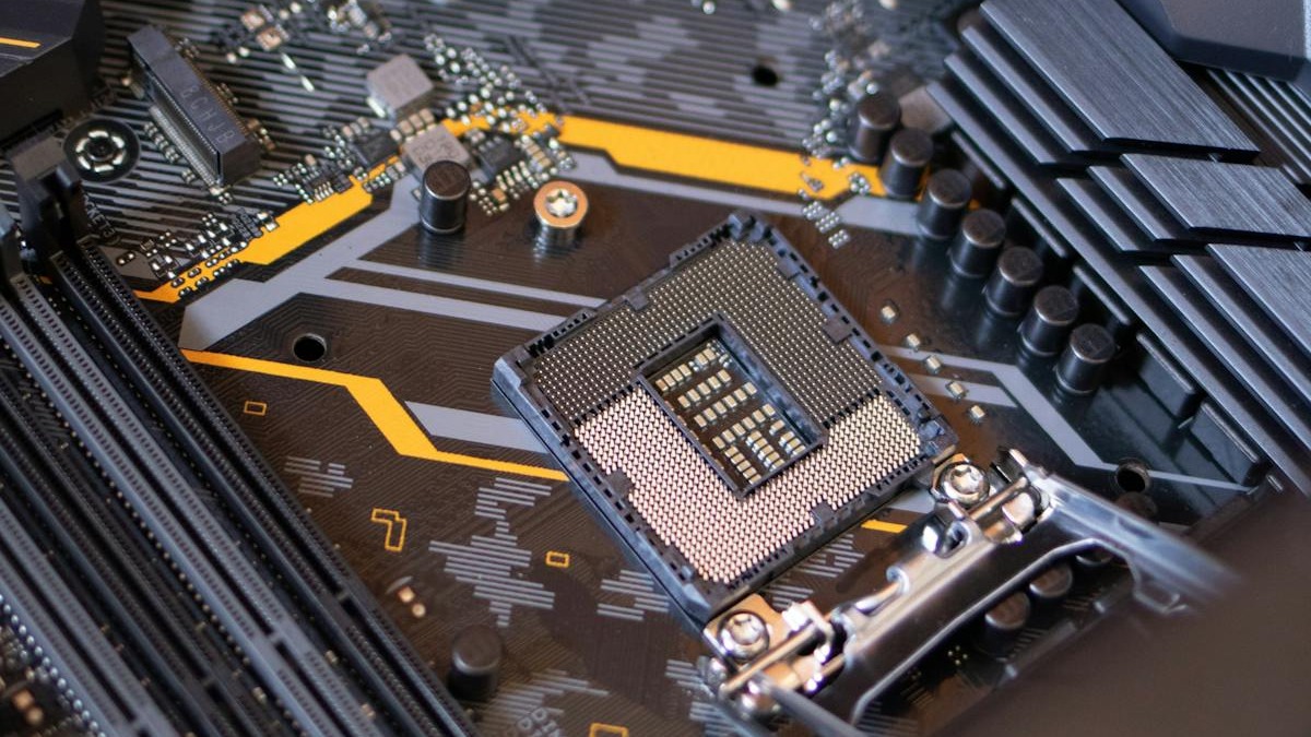 Close-up of AI accelerator chip hardware on a circuit board
