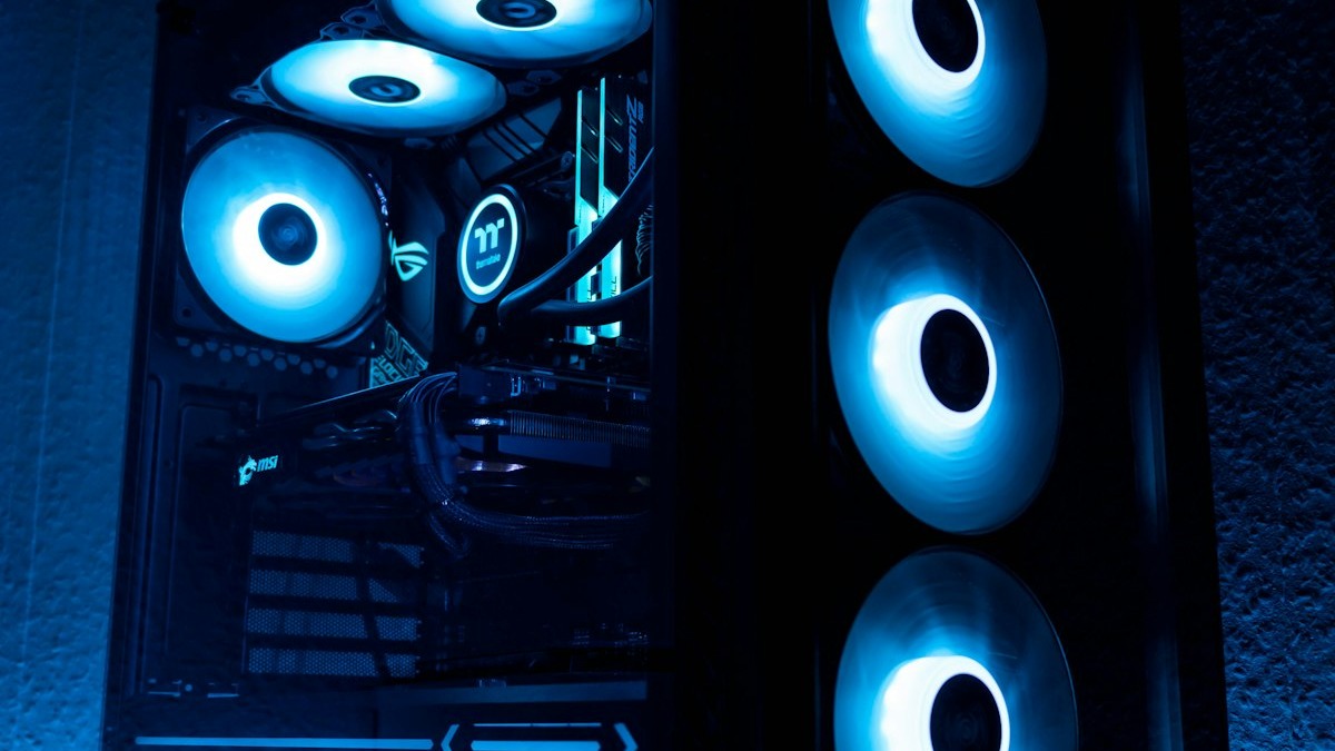 Desktop workstation setup representing the target use case for on-device AI processing