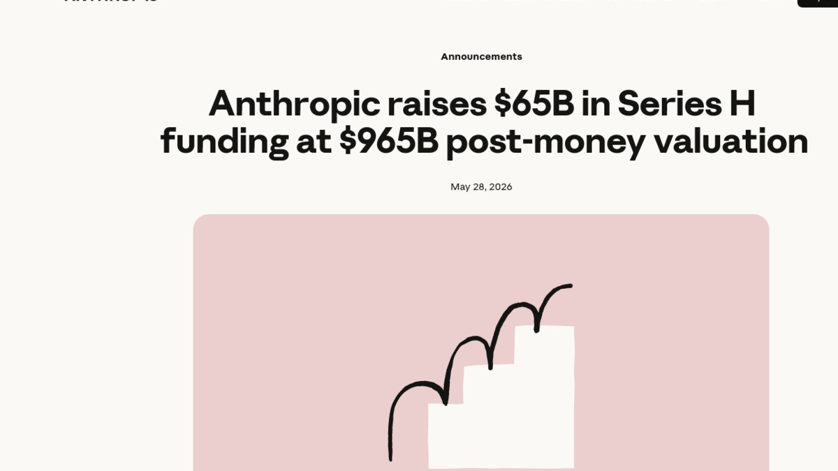 Anthropic Series H announcement on the company's official blog