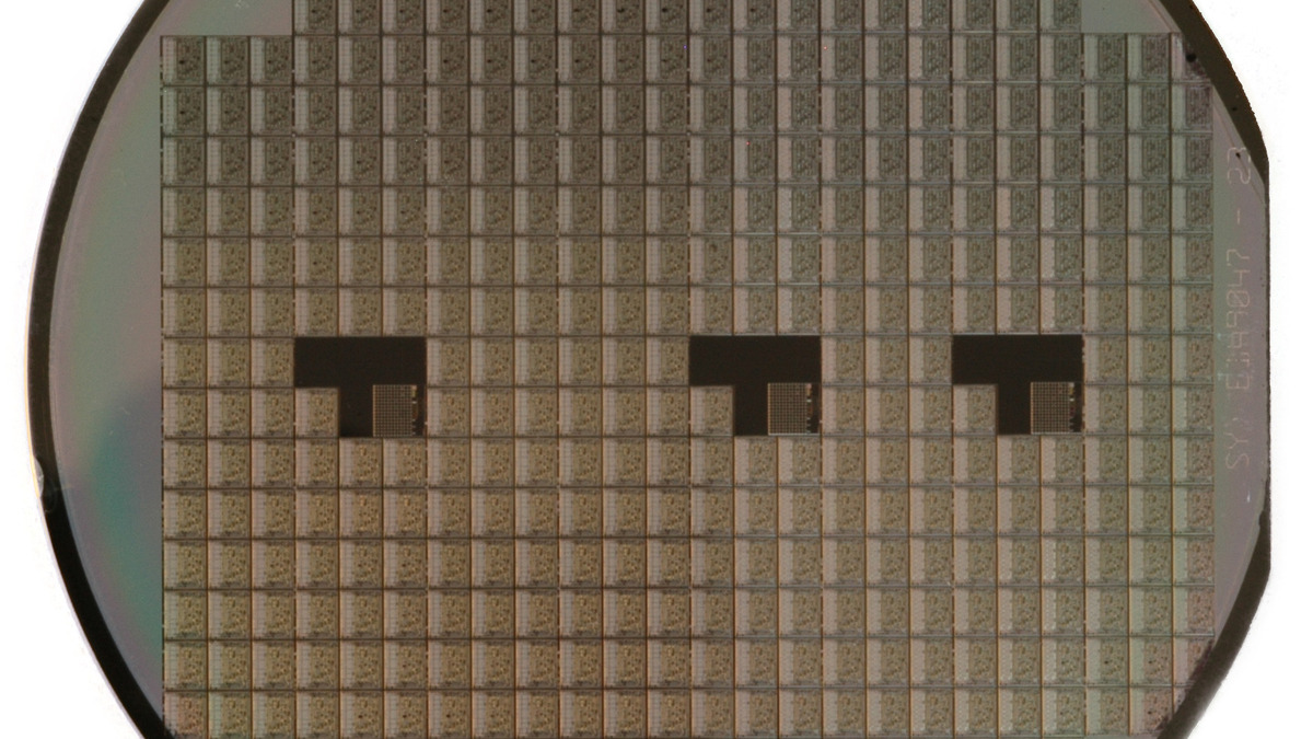 A silicon wafer used in semiconductor manufacturing