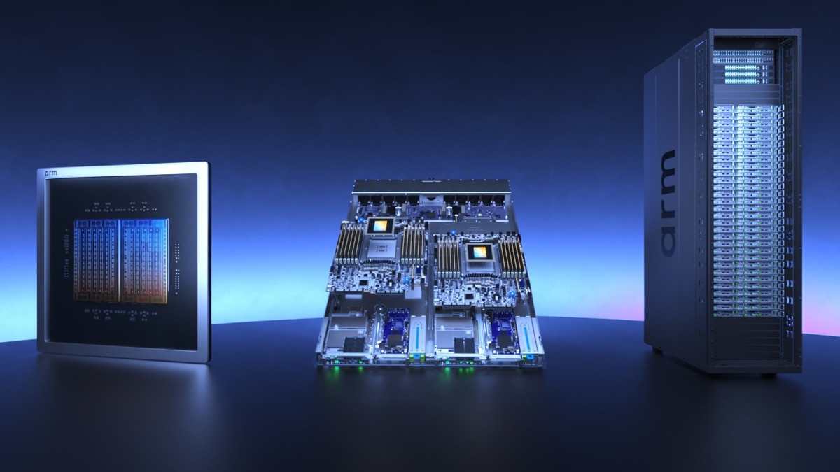 Arm AGI CPU server component showing the chip mounted in a server board configuration