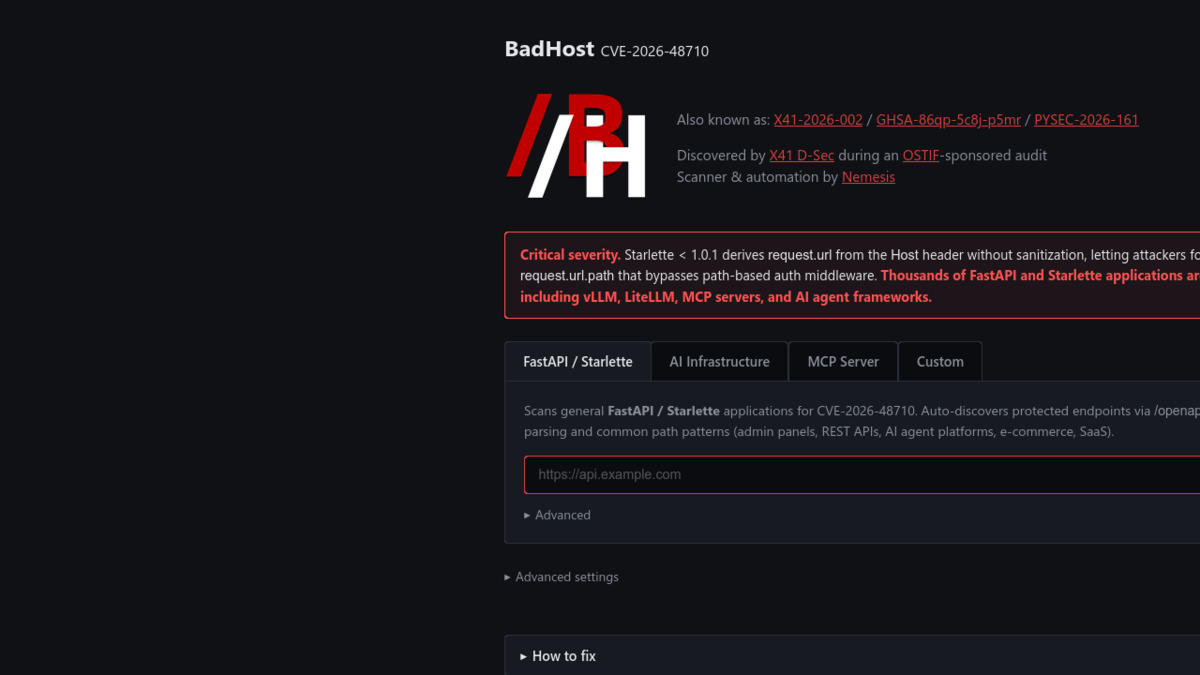 BadHost vulnerability disclosure at badhost.org