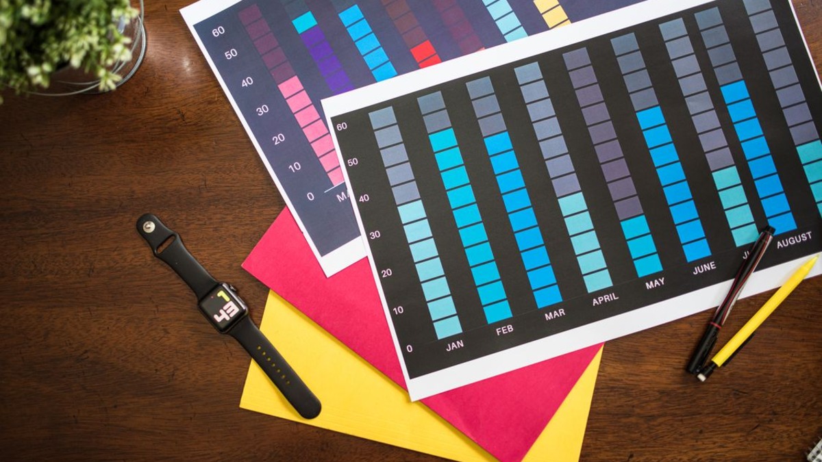 Monthly growth chart data visualization showing bar chart comparison across time periods