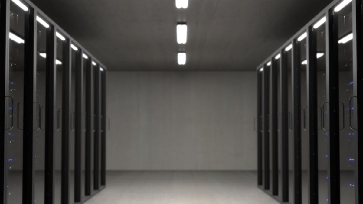 Server racks in a data center facility