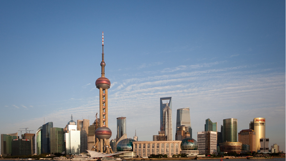 Pudong skyline in Shanghai, host city of the World AI Conference and WAICO signing