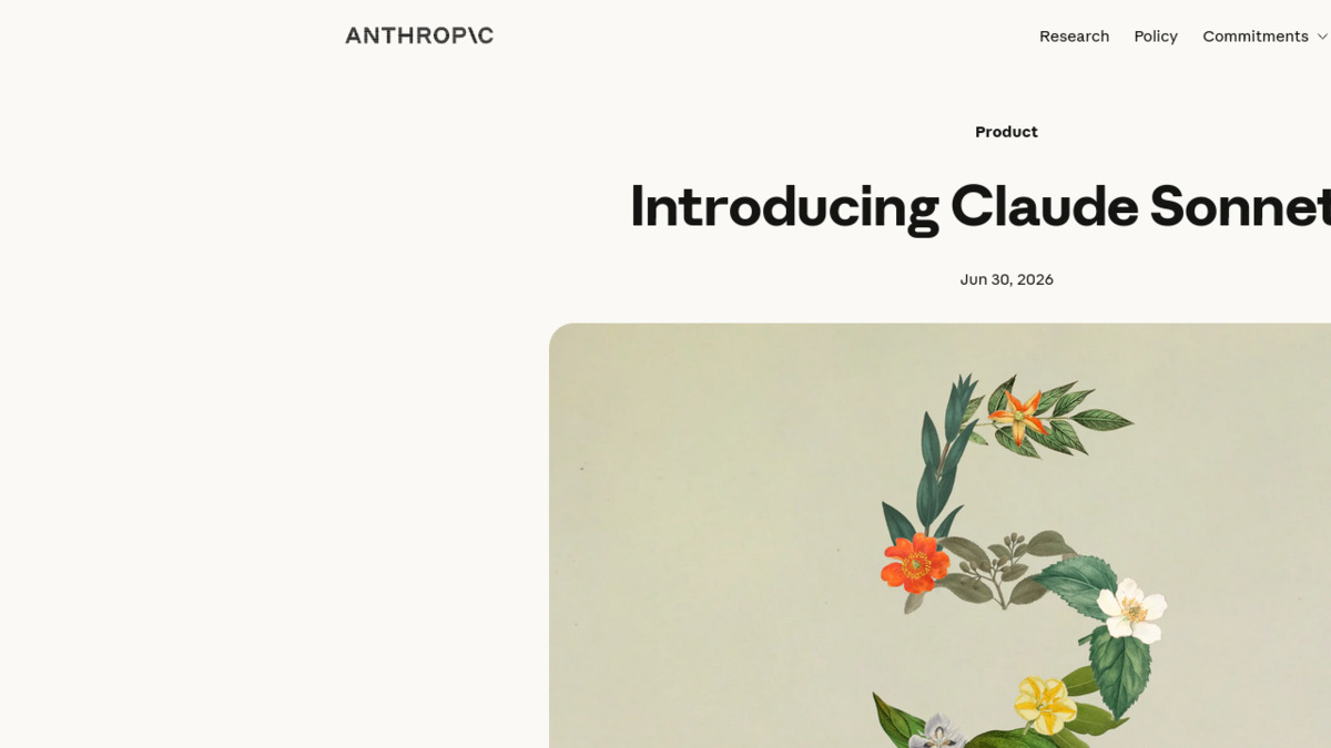 The Claude Sonnet 5 announcement page on Anthropic's website