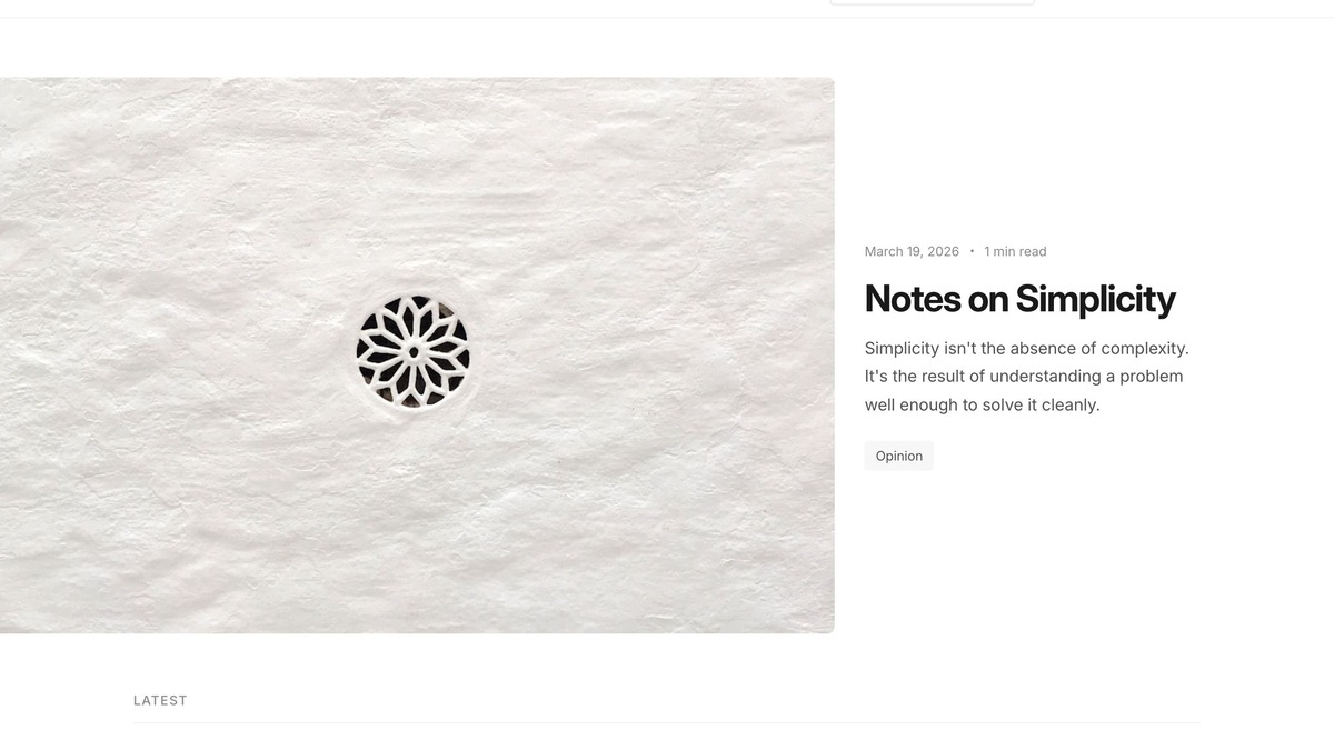 EmDash blog starter template running in a browser