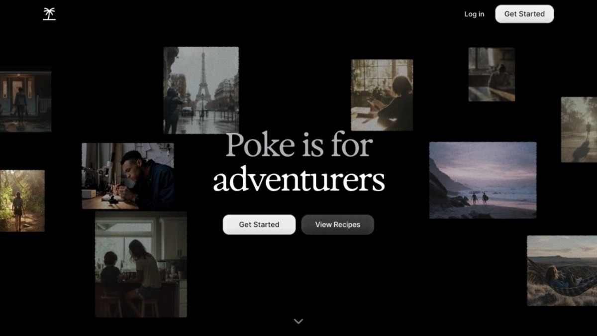 Poke's landing page, showing its consumer-facing, lifestyle-branded interface