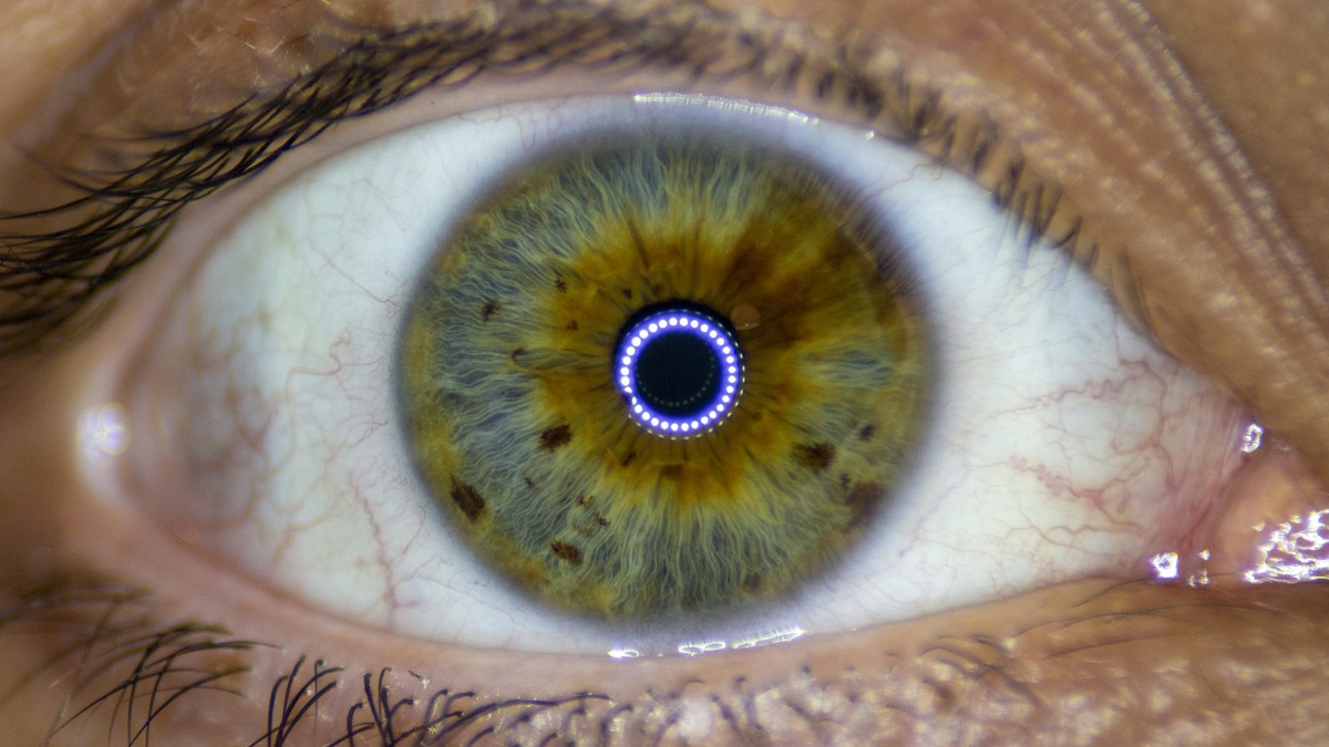 Extreme close-up of a human iris