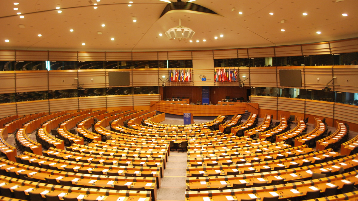 European Parliament plenary chamber in Brussels