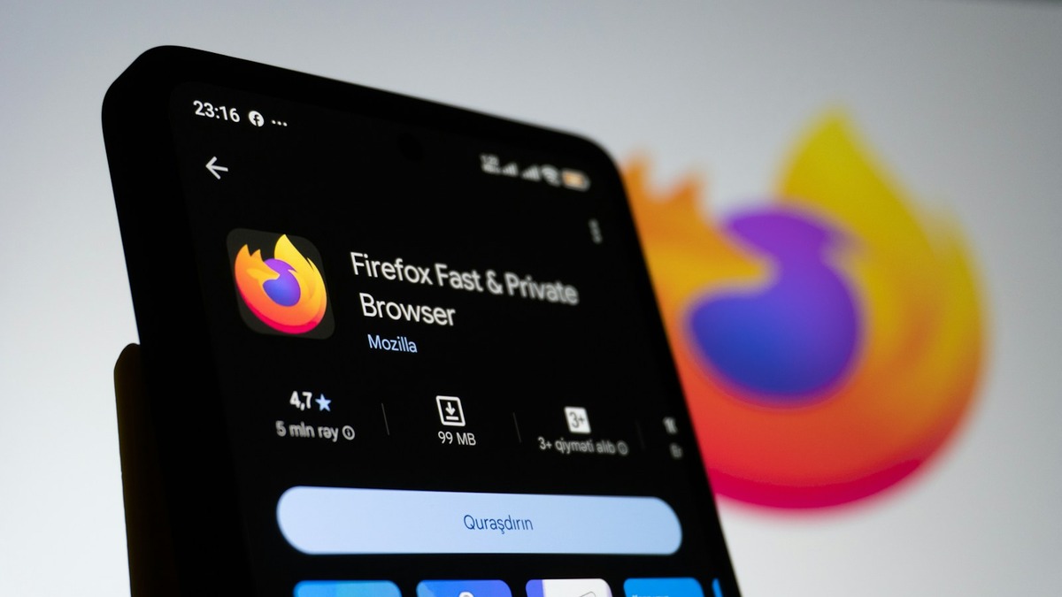 Firefox browser open on a smartphone