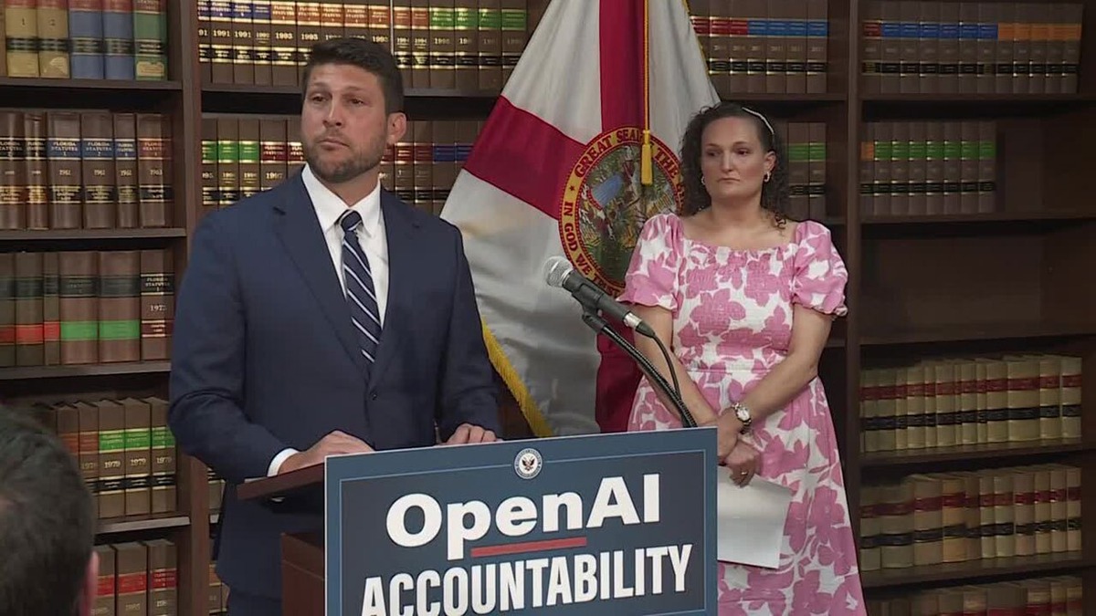 Florida AG James Uthmeier at the West Palm Beach press conference on June 1, 2026