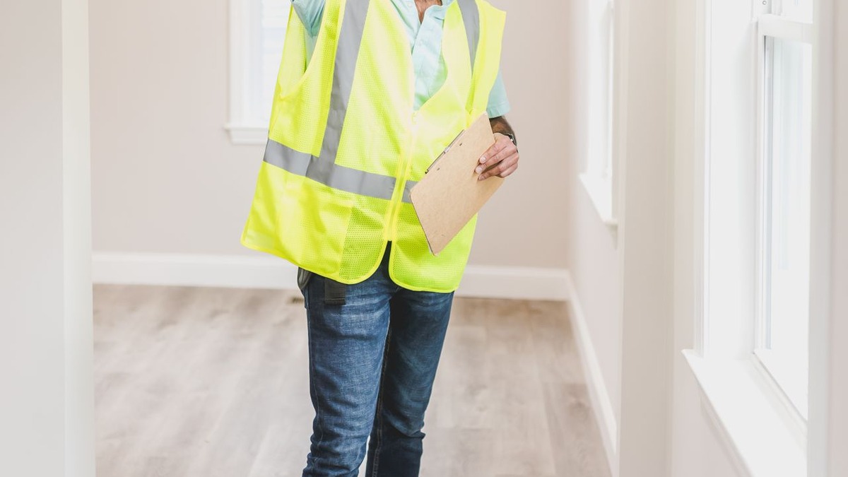 Quality inspector reviewing production documentation in a manufacturing facility