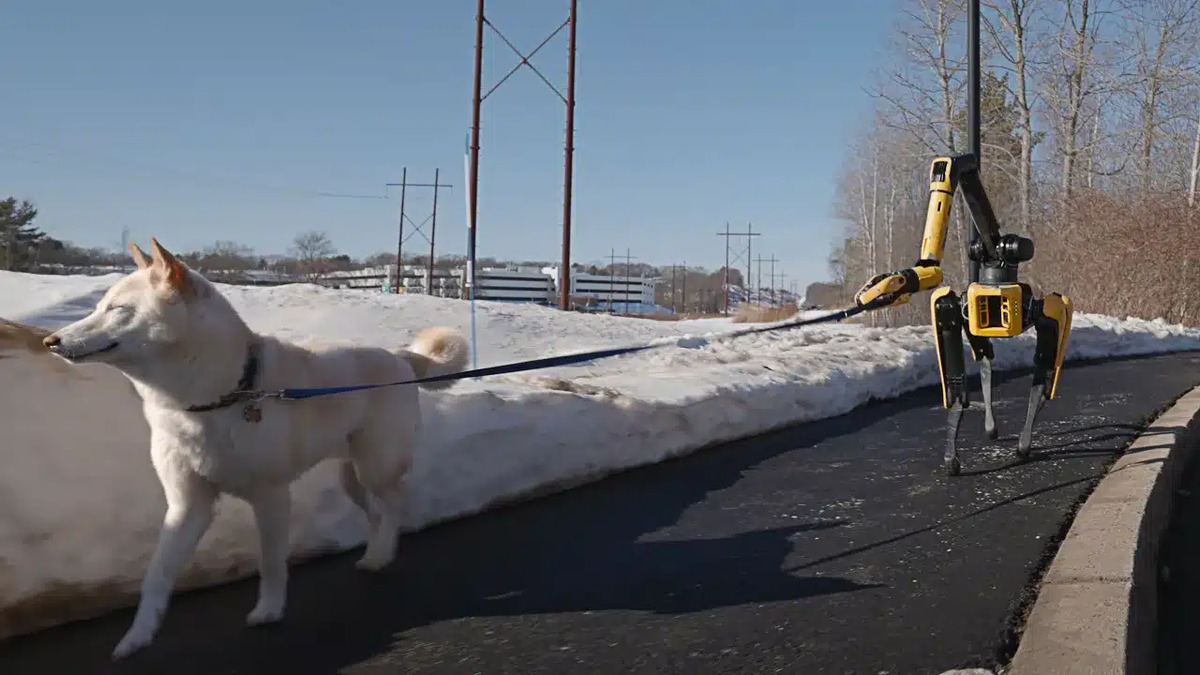 Spot robot performing task with Gemini Robotics integration