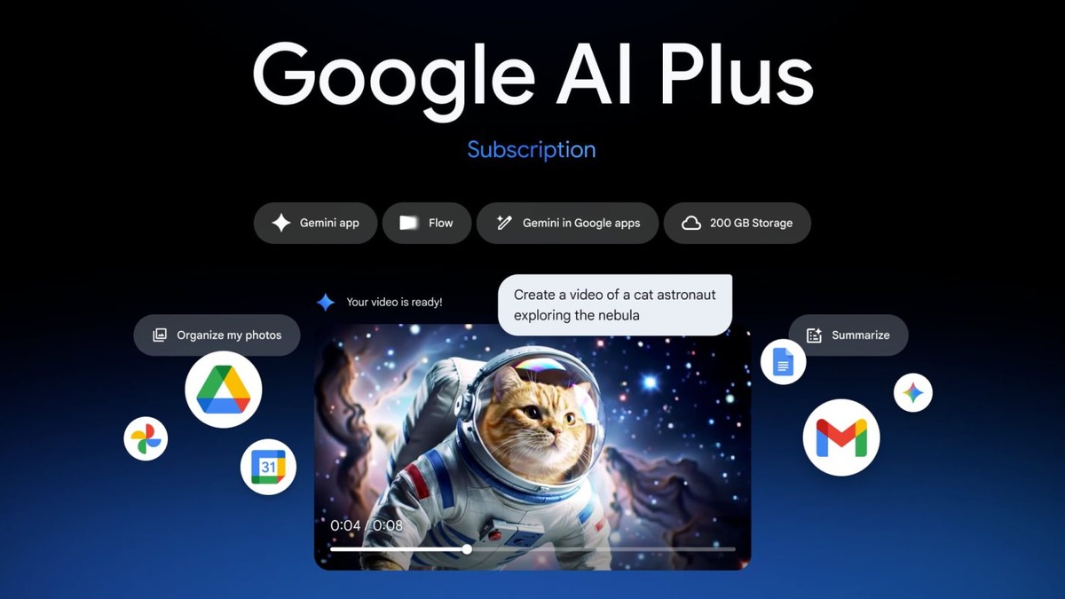 Google AI Plus plan interface at the new $4.99 pricing tier