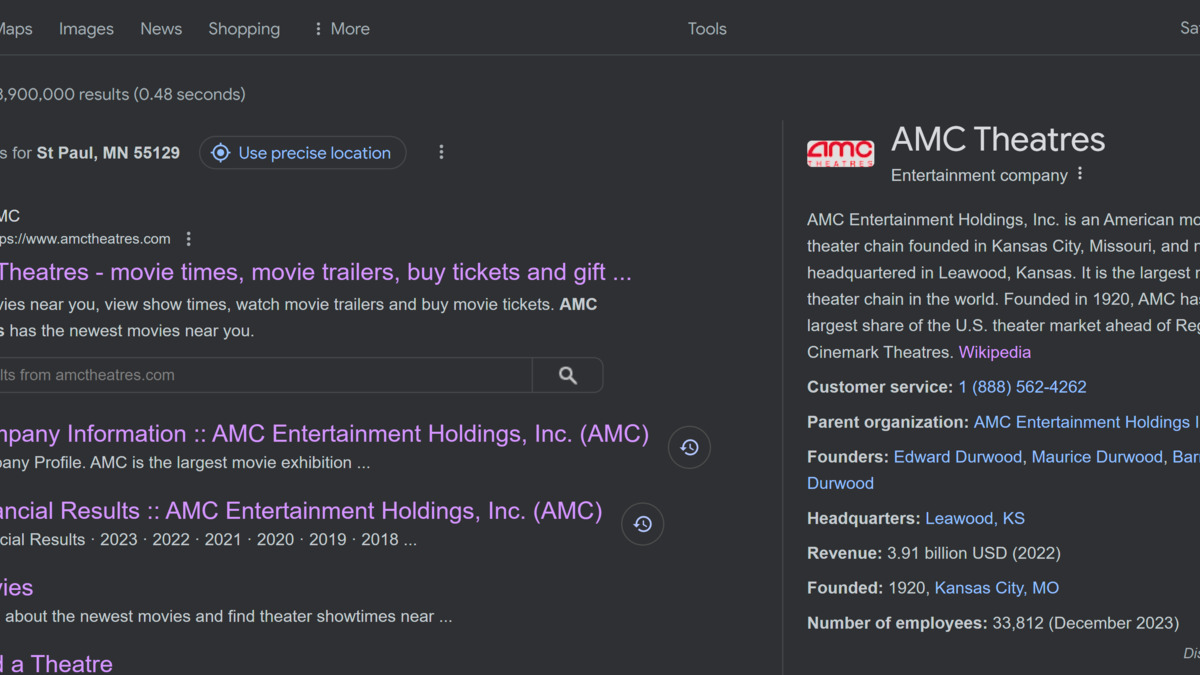The redesigned Google Search interface with AI Mode enabled