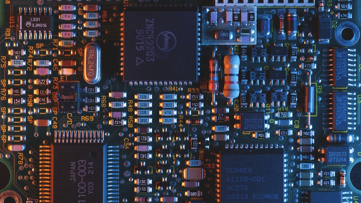 Semiconductor circuit board close-up