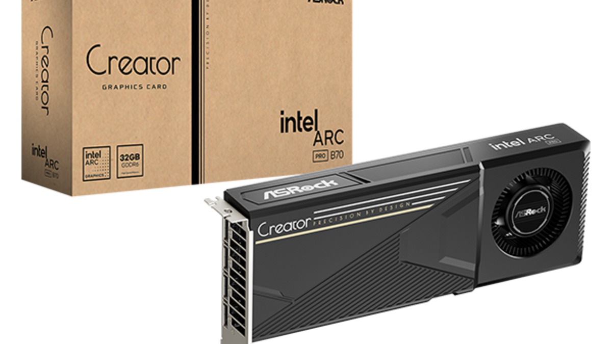 Intel Arc Pro B70 Creator 32GB GPU card from ASRock