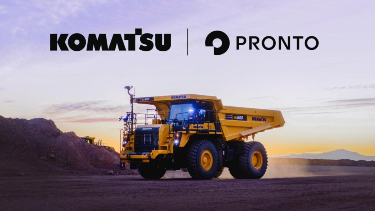 Komatsu autonomous haul truck powered by Pronto technology at a quarry site