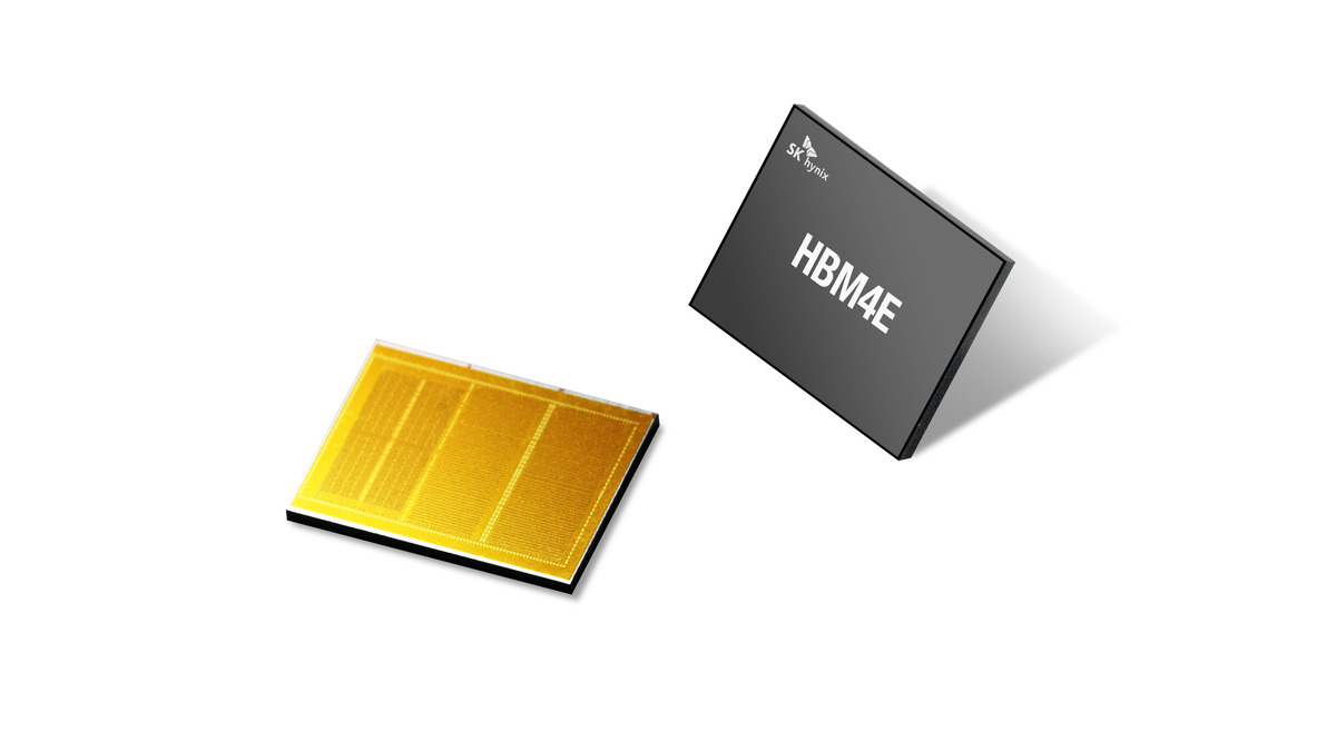 SK hynix's HBM4E memory package and its underlying silicon die
