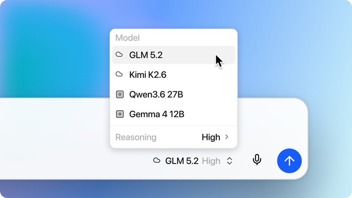 LM Studio Bionic's model picker showing cloud and local model options