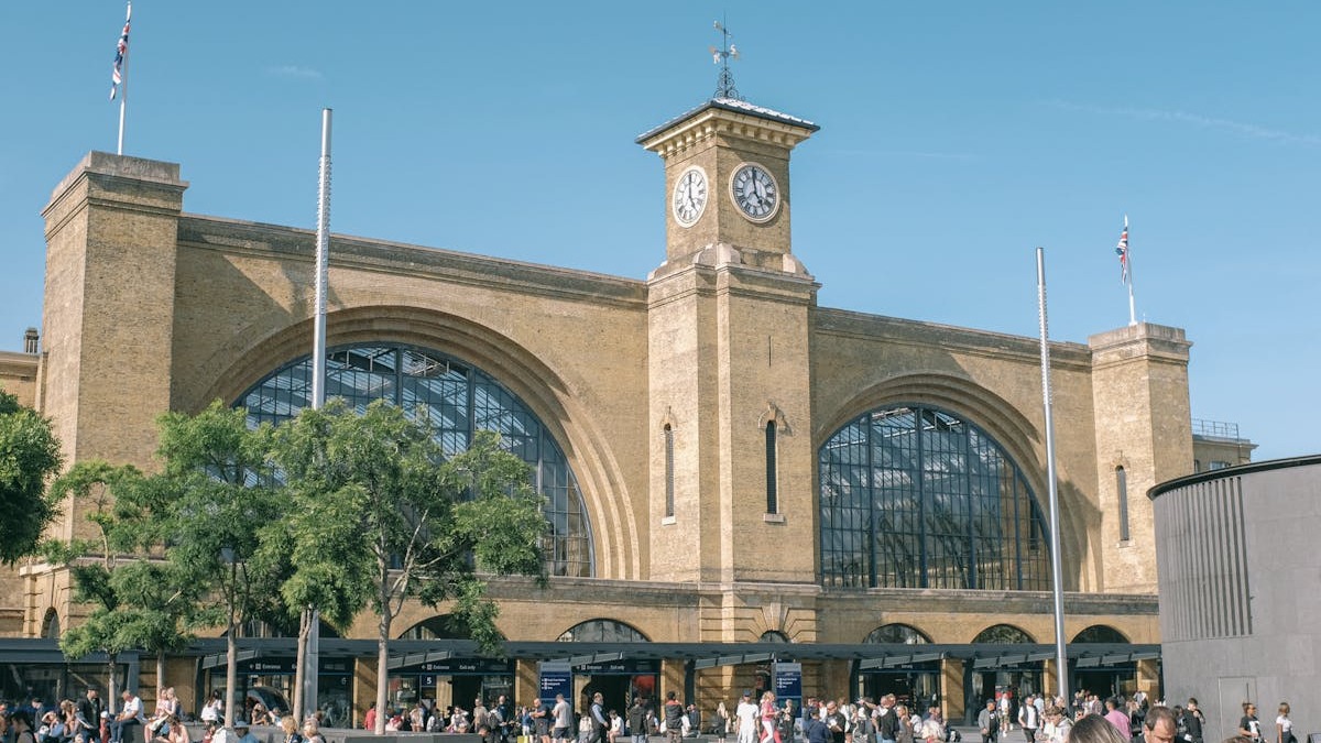 King's Cross station and surrounding plaza in London