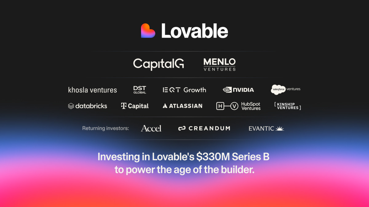 Lovable Series B investor list from the company announcement