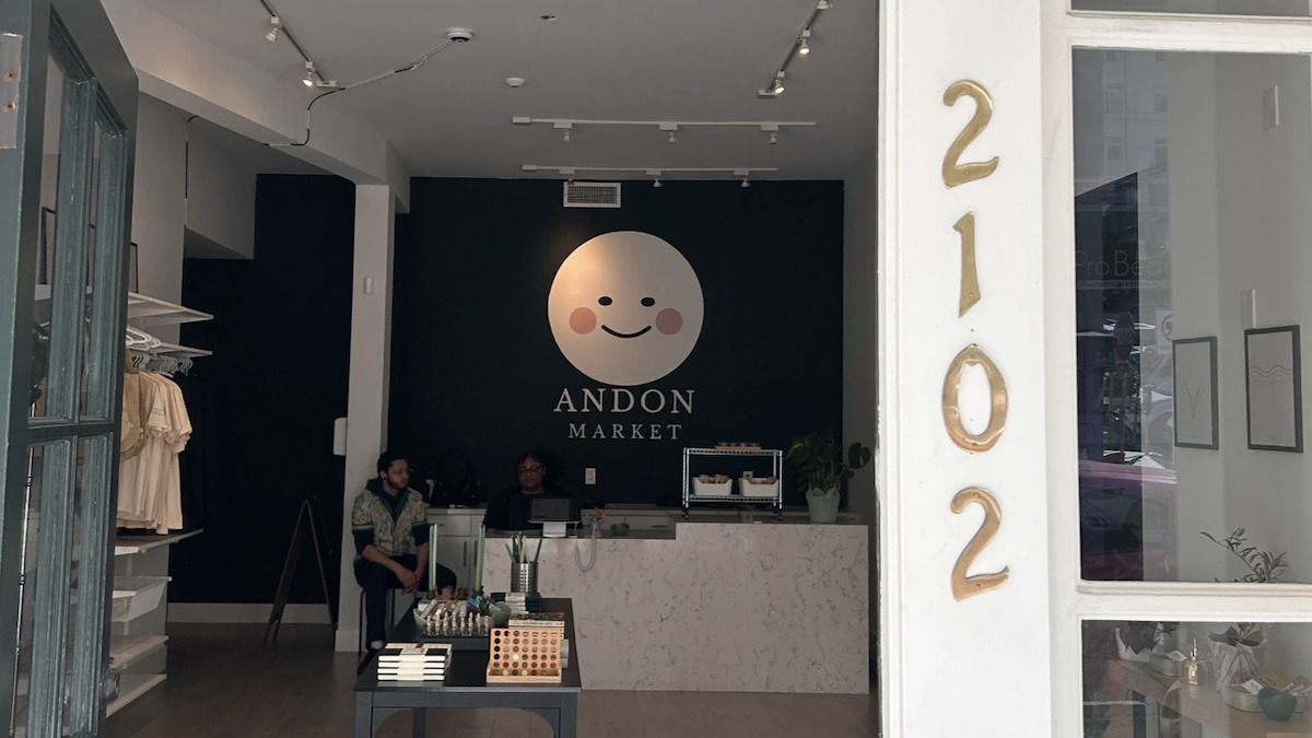 Andon Market store interior designed and stocked by AI agent Luna