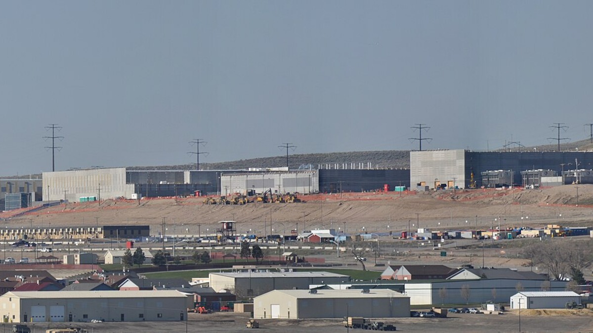 Rows of servers in a large-scale data center facility
