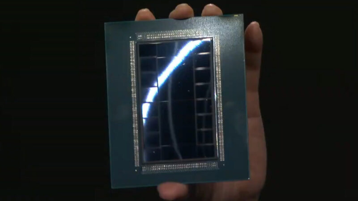 AMD Instinct MI455X GPU accelerator card displayed at CES 2026