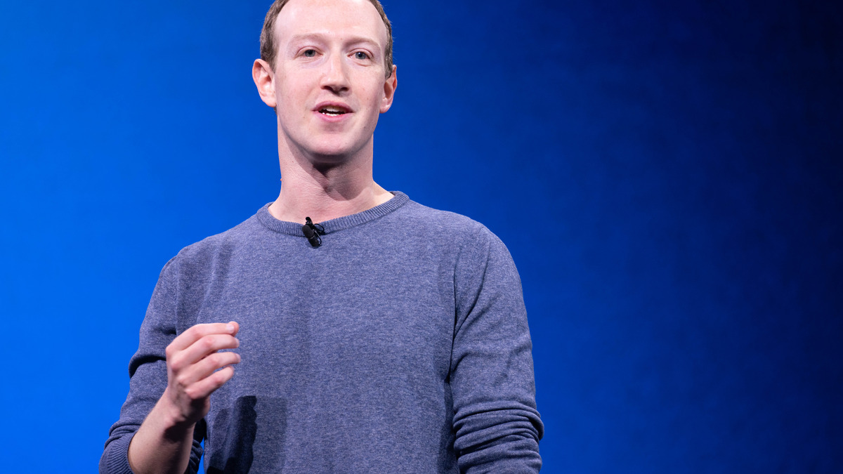 Mark Zuckerberg speaking at Meta's F8 developer conference