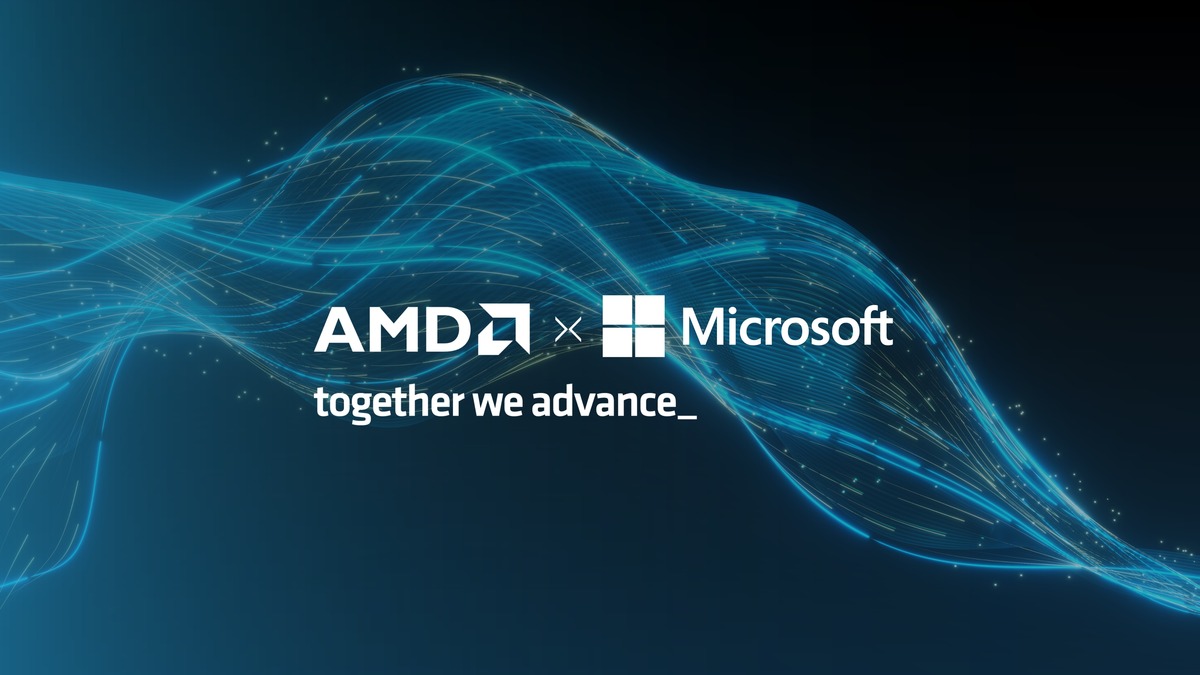 AMD and Microsoft "together we advance" partnership graphic