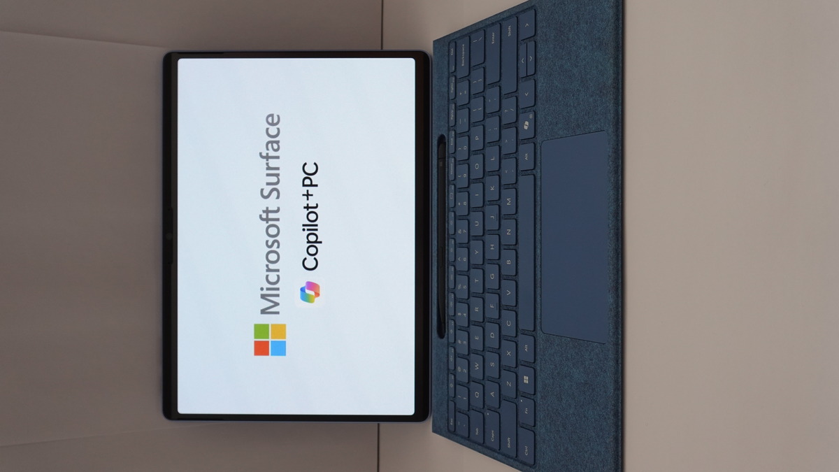 Microsoft Surface device displaying the Copilot interface