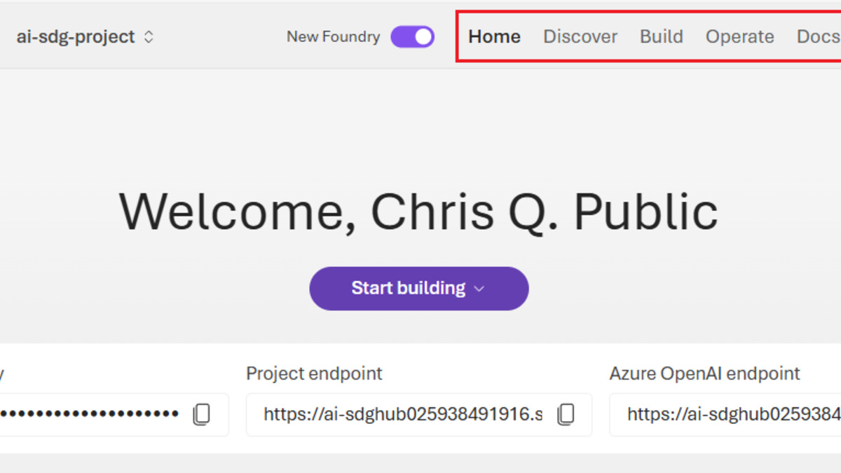 Microsoft Foundry portal - the platform where MAI models are deployed