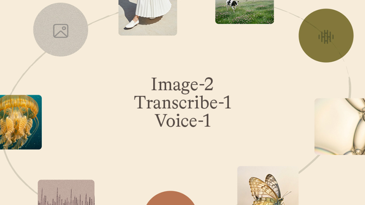 MAI-Transcribe-1, MAI-Voice-1, and MAI-Image-2 model announcement graphic from Microsoft AI