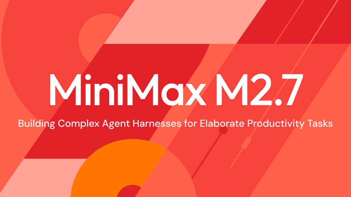 MiniMax M2.7 official announcement banner from MiniMax AI