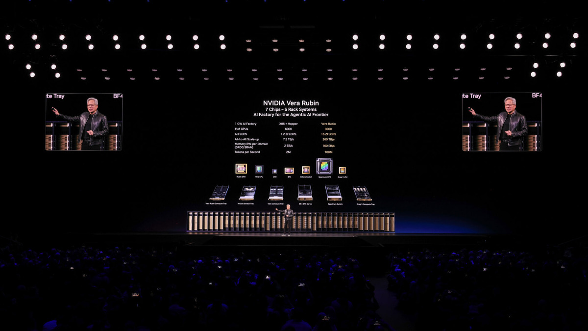 NVIDIA GTC 2026 keynote stage at San Jose convention center