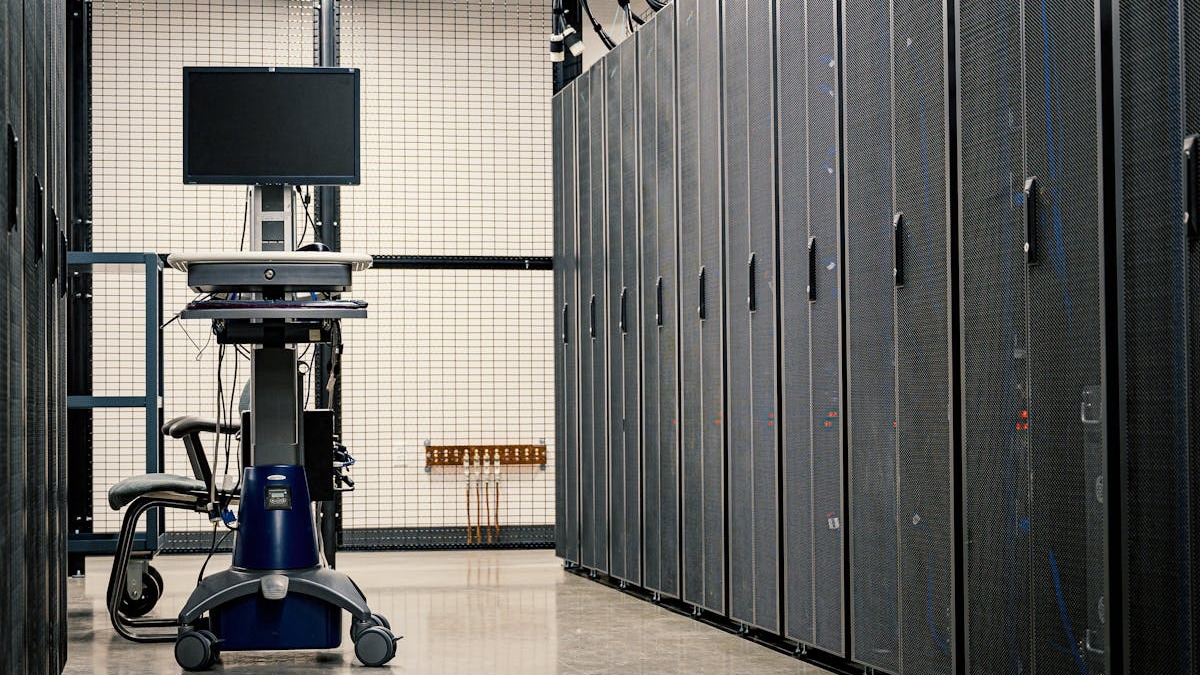 Server racks inside a data center